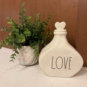 White Ceramic Love Vase